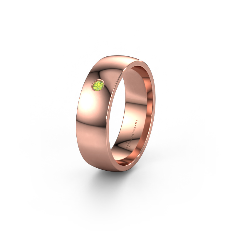 Afbeelding van Trouwring WH0101L26AP 585 rosé goud ±6x1.4 mm Peridoot