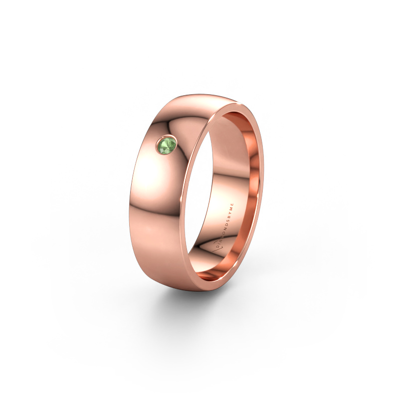 Bild av Vigselring WH0101L26AP 585 roséguld ±6 x 1,4 mm Grön turmalin