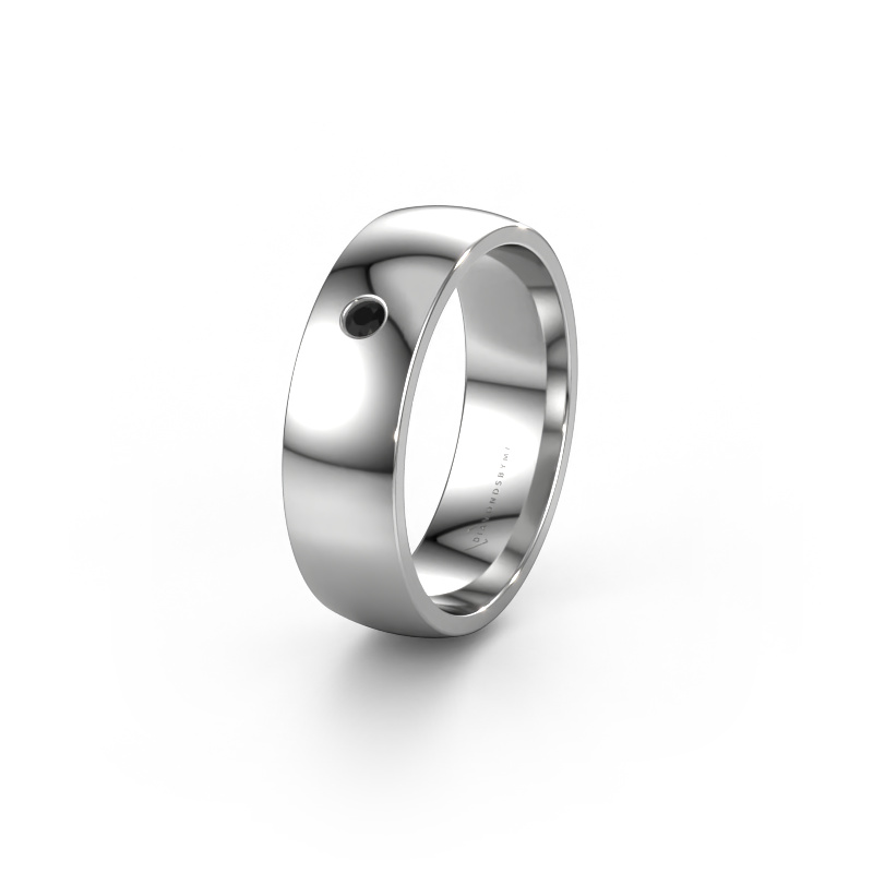Image of Wedding ring WH0101L26AP 950 platinum ±0.24x0.05 in Black diamond