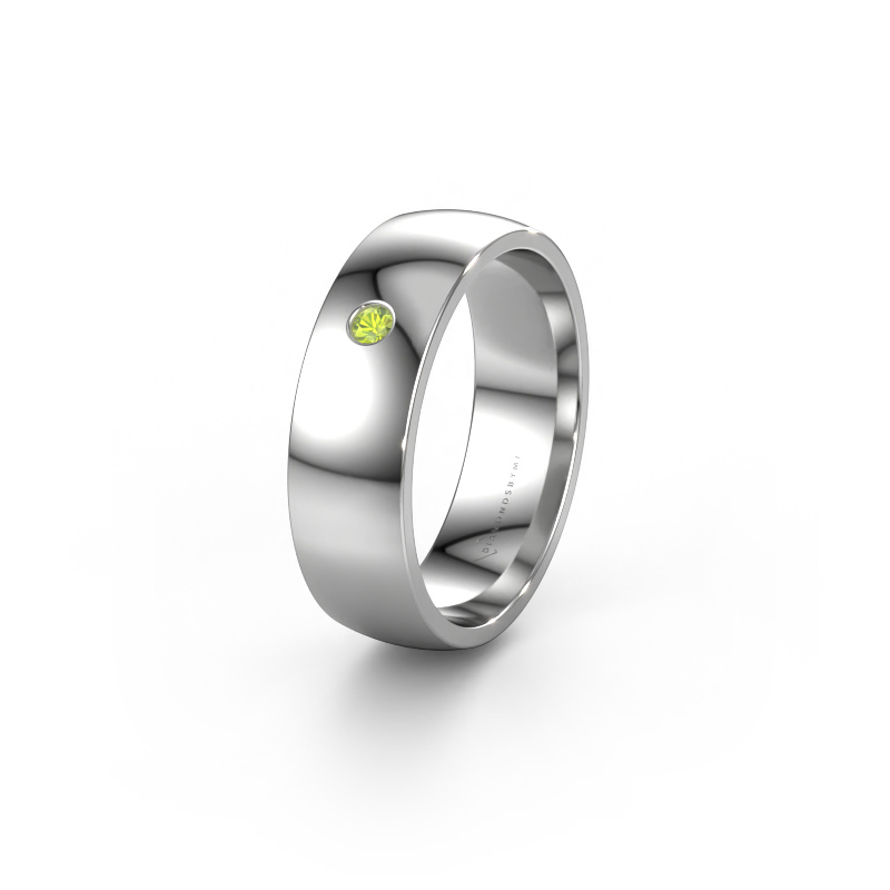 Image of Wedding ring WH0101L26AP 585 white gold ±0.24x0.05 in Peridot