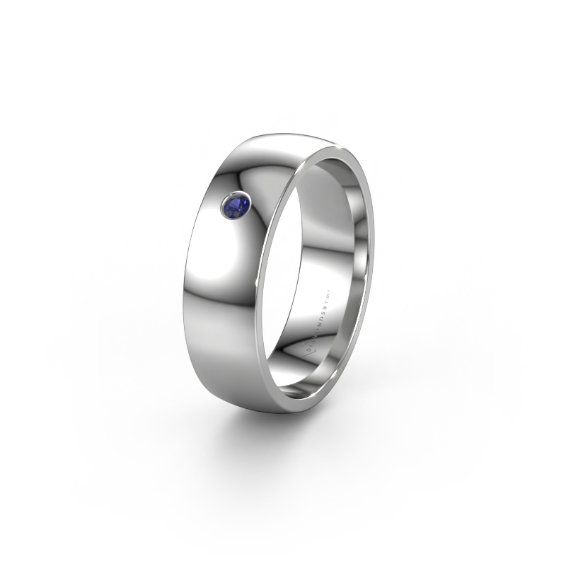 Image of Wedding ring WH0101L26AP 585 white gold ±0.24x0.05 in Sapphire