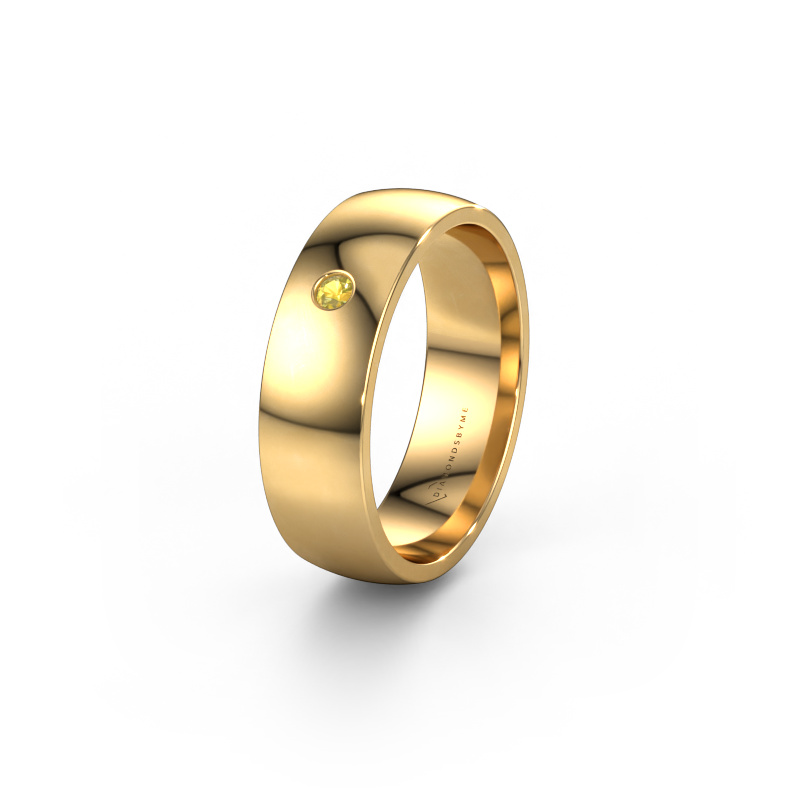 Image of Wedding ring WH0101L26AP 585 gold ±0.24x0.05 in Yellow sapphire