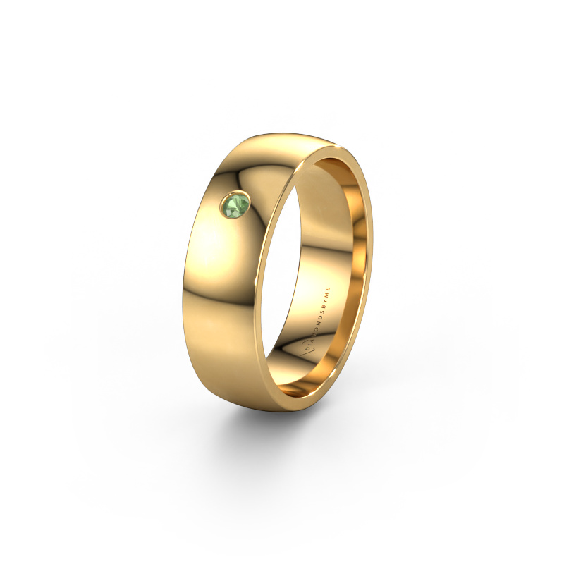 Image of Wedding ring WH0101L26AP 585 gold ±6x1.4 mm Tourmaline green