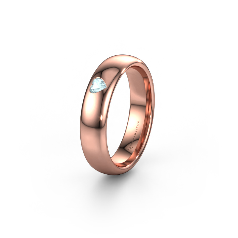 Image of Friendship ring WH0101L35BPHRT 585 rose gold ±5x2 mm Aquamarine