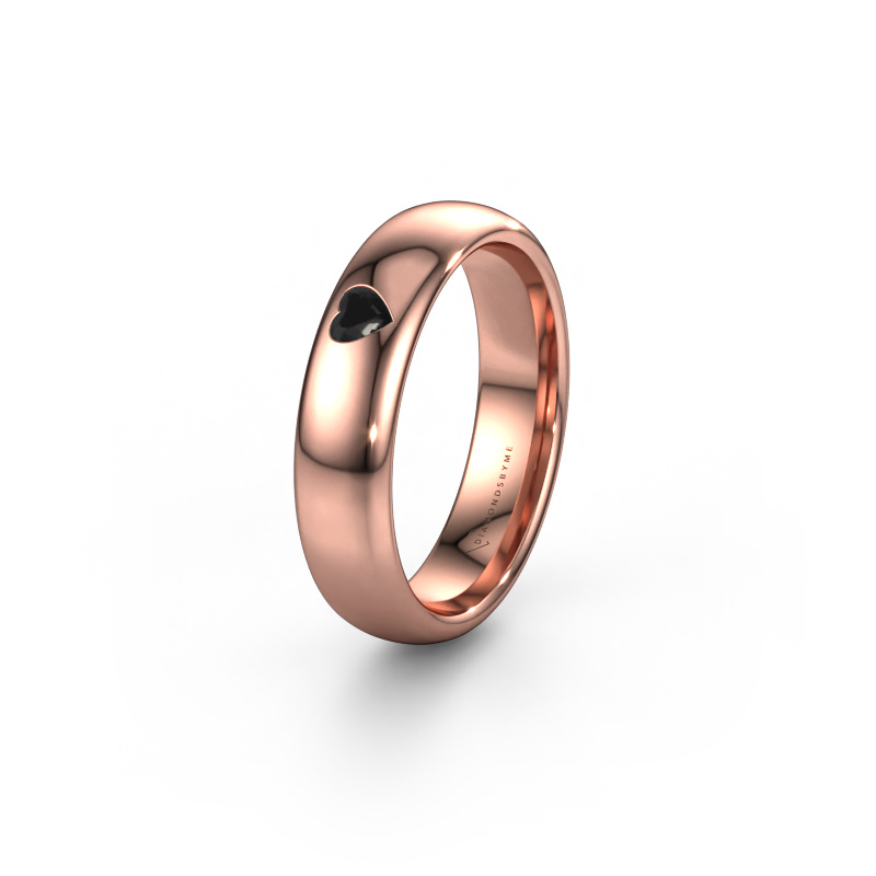 Afbeelding van Vriendschapsring WH0101L35BPHRT 585 rosé goud ±5x2 mm Zwarte diamant