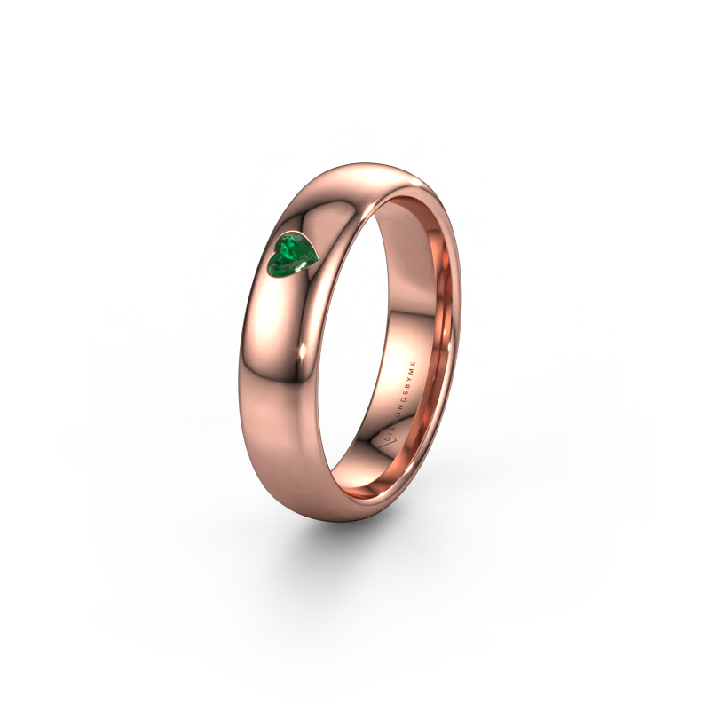 Image of Friendship ring WH0101L35BPHRT 585 rose gold ±0.20x0.08 in Emerald