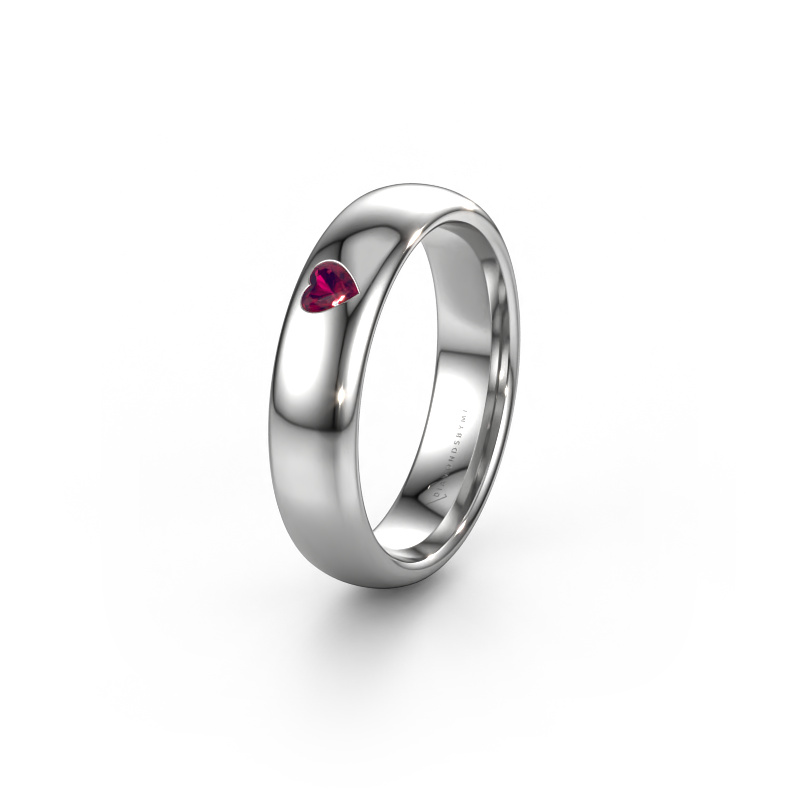 Image of Friendship ring WH0101L35BPHRT 585 white gold ±5x2 mm Rhodolite