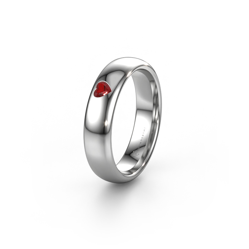 Image of Friendship ring WH0101L35BPHRT 585 white gold ±0.20x0.08 in Ruby