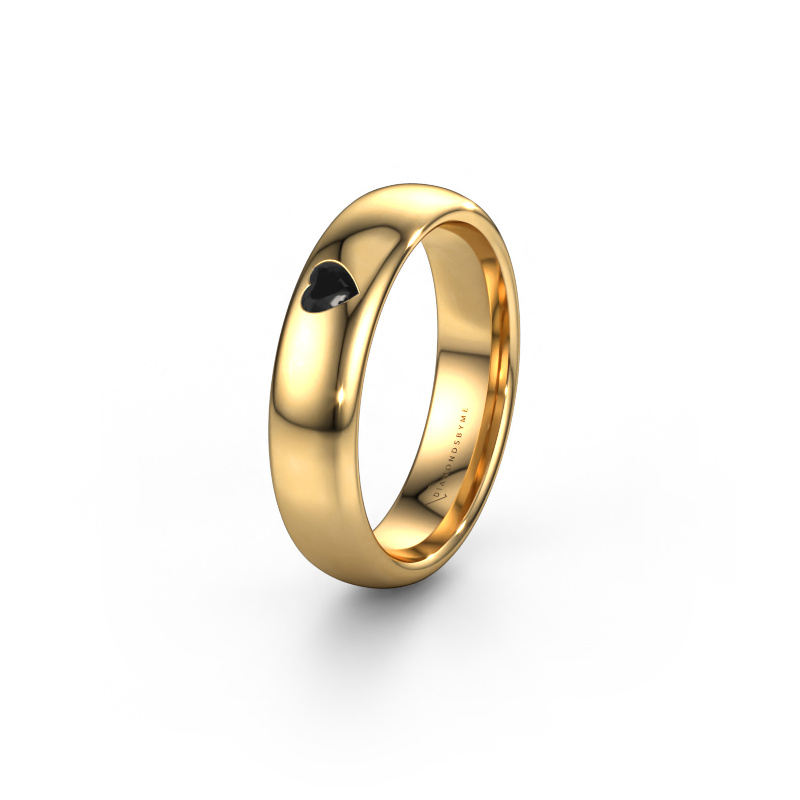 Image of Friendship ring WH0101L35BPHRT 585 gold ±0.20x0.08 in Black diamond