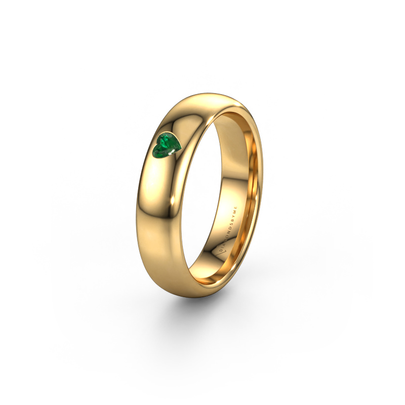 Image of Friendship ring WH0101L35BPHRT 585 gold ±5x2 mm Emerald