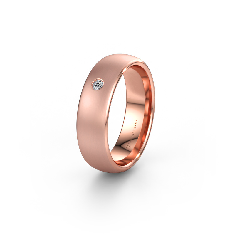 Afbeelding van Trouwring WH0101L36BM 585 rosé goud ±6 x 2 mm Diamant