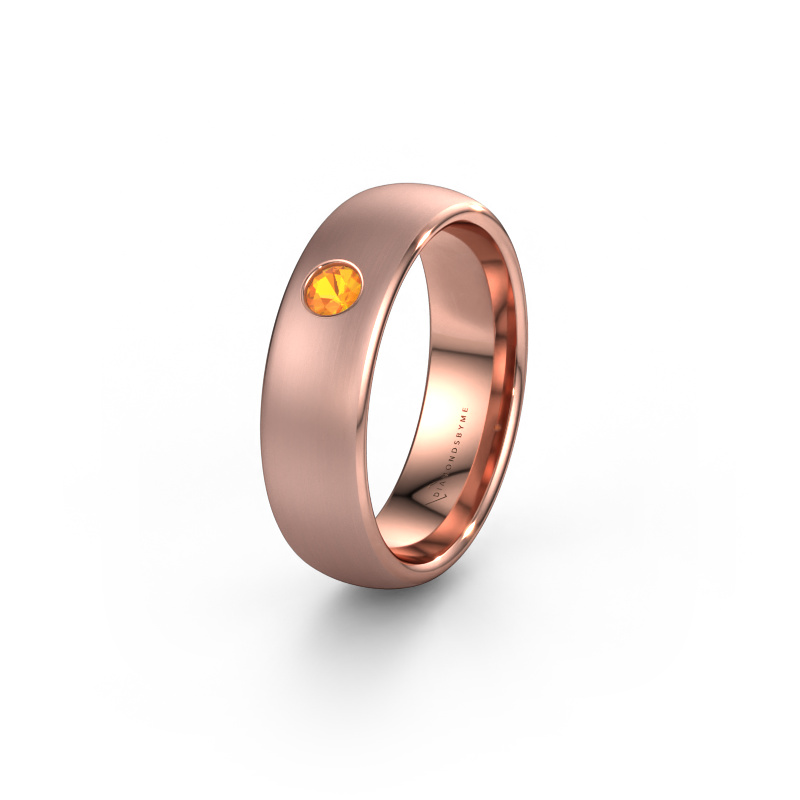 Image of Wedding ring WH0101L36BM 585 rose gold ±0.24x0.08 in Citrin
