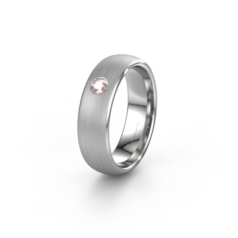 Image of Wedding ring WH0101L36BM 950 platinum ±6x2 mm Morganite champagne