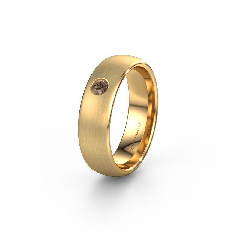 Bild von Ehering WH0101L36BM 585 Gold ±6x2 mm Braun Diamant