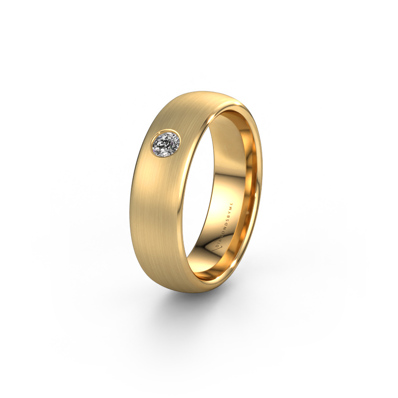 Image of Wedding ring WH0101L36BM 585 gold ±0.24x0.08 in Diamond