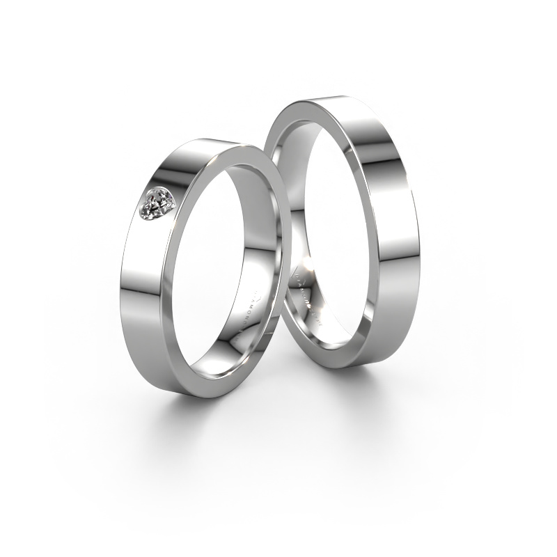 Image de Set Alliances WH0101LM14BPHRT ±4x2 mm 14 Carat or blanc Diamant 0.12 crt