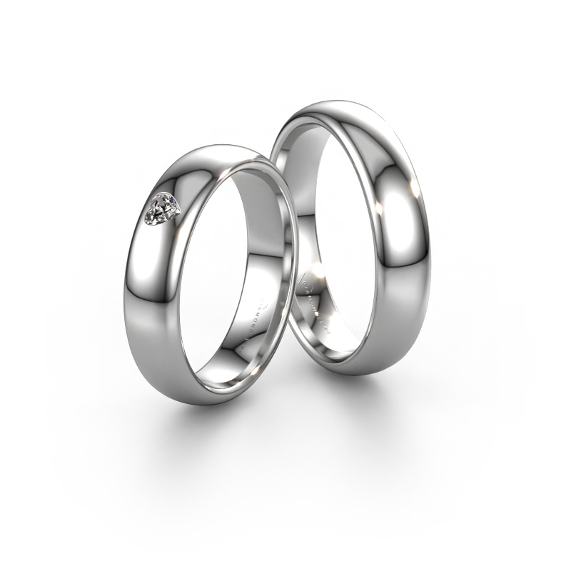 Image of Wedding rings set WH0101LM35BPHRT ±0.24x0.08 in 14 Carat white gold Diamond 0.12 crt