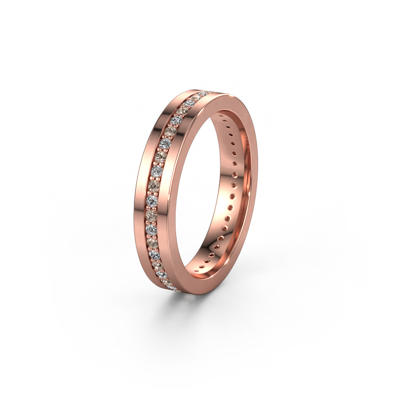 Image of Wedding ring WH0103L14BP 585 rose gold ±0.16x0.08 in Brown diamond 0.44 crt