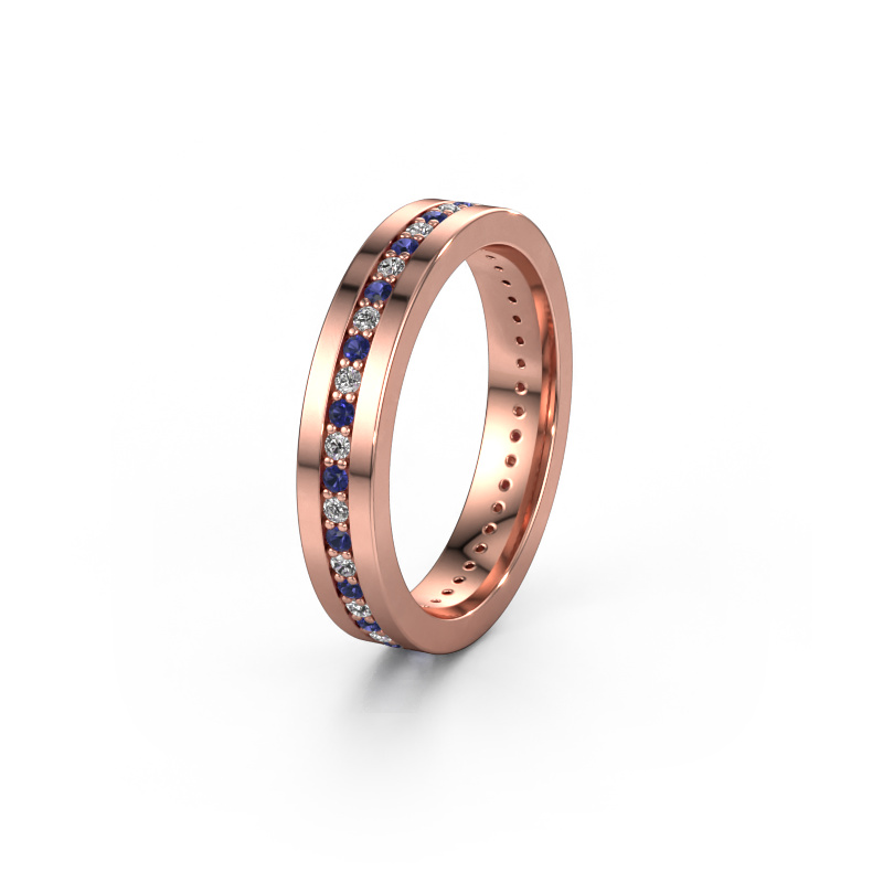 Image of Wedding ring WH0103L14BP 585 rose gold ±4x2 mm Sapphire 1.3 mm