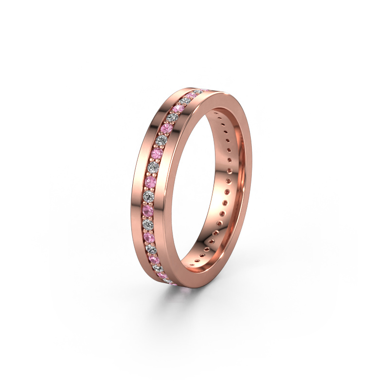 Image of Wedding ring WH0103L14BP 585 rose gold ±0.16x0.08 in Pink sapphire 1.3 mm