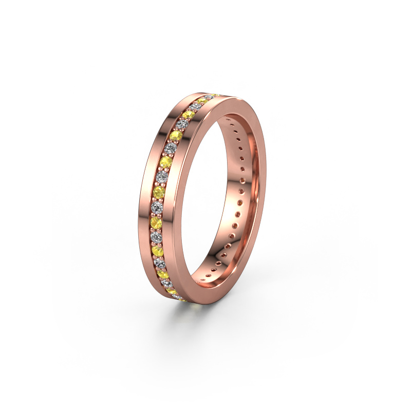 Image of Wedding ring WH0103L14BP 585 rose gold ±0.16x0.08 in Yellow sapphire 1.3 mm