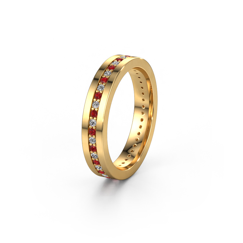 Image of Wedding ring WH0103L14BP 585 gold ±0.16x0.08 in Ruby 1.3 mm