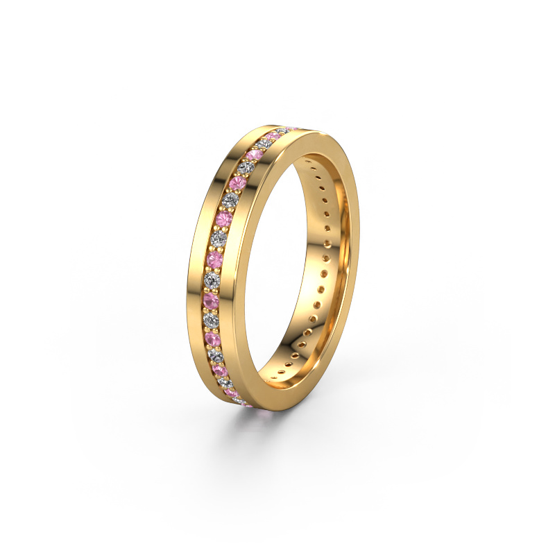 Image of Wedding ring WH0103L14BP 585 gold ±0.16x0.08 in Pink sapphire 1.3 mm