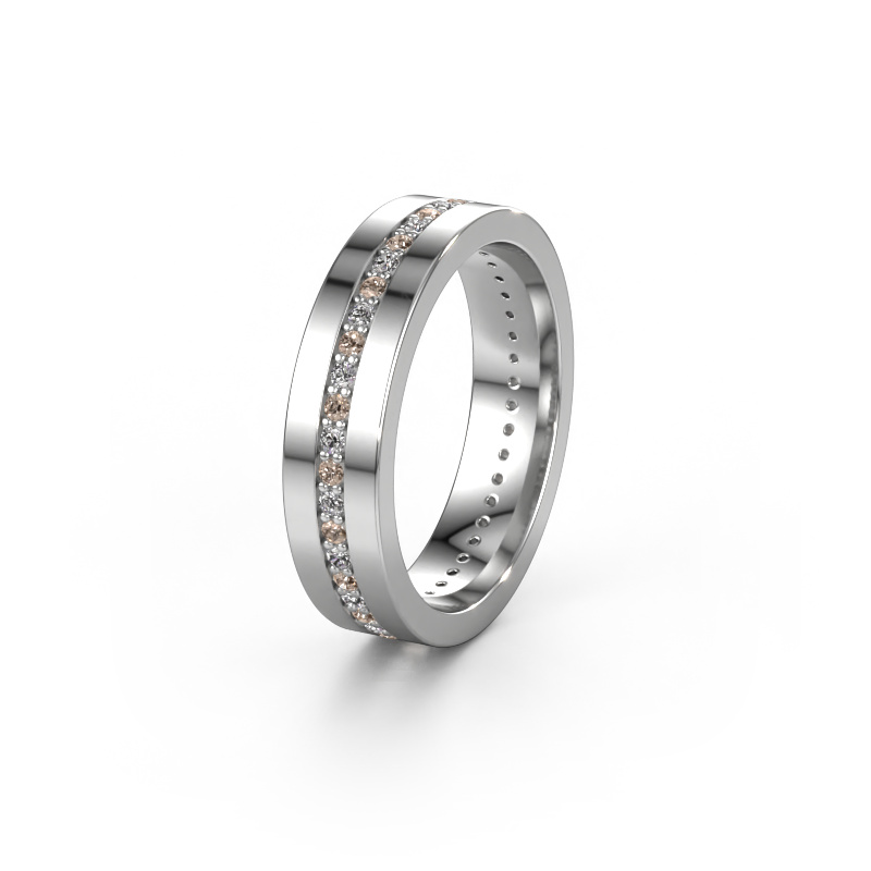 Image of Wedding ring WH0103L15BP 585 white gold ±0.20x0.08 in Brown diamond 0.44 crt