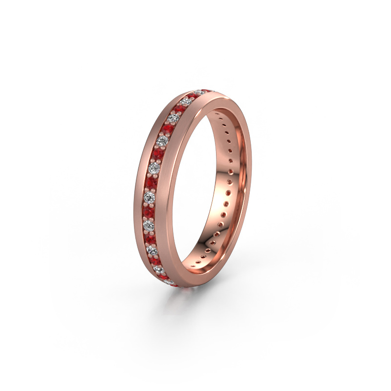 Image of Wedding ring WH0103L24BM 585 rose gold ±0.16x0.08 in Ruby 1.3 mm
