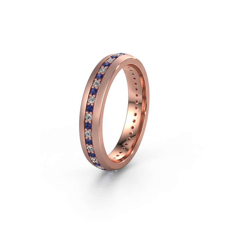 Image of Wedding ring WH0103L24BM 585 rose gold ±0.16x0.08 in Sapphire 1.3 mm