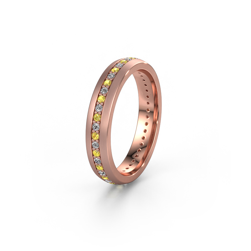 Image of Wedding ring WH0103L24BM 585 rose gold ±0.16x0.08 in Yellow sapphire 1.3 mm