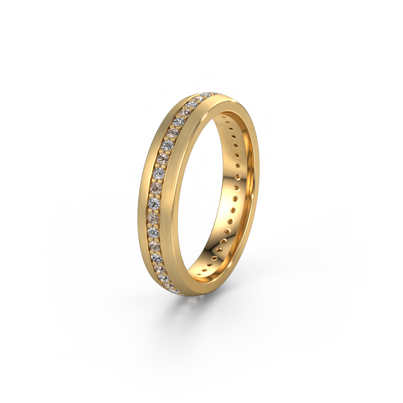 Afbeelding van Trouwring WH0103L24BM 585 goud ±4x2 mm Bruine diamant 0.44 crt
