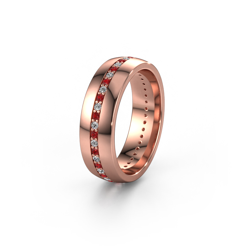 Image of Weddings ring WH0103L26BP 585 rose gold ±0.24x0.08 in Ruby 1.3 mm