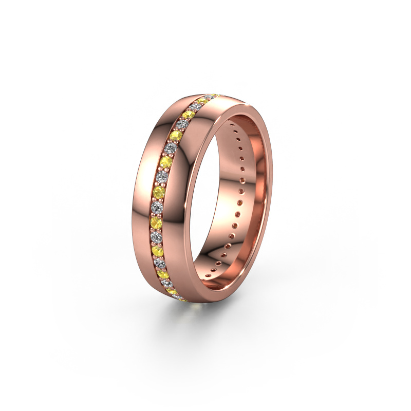 Image of Weddings ring WH0103L26BP 585 rose gold ±0.24x0.08 in Yellow sapphire 1.3 mm