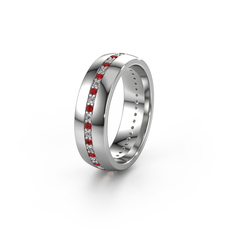 Image of Weddings ring WH0103L26BP 585 white gold ±0.24x0.08 in Ruby 1.3 mm