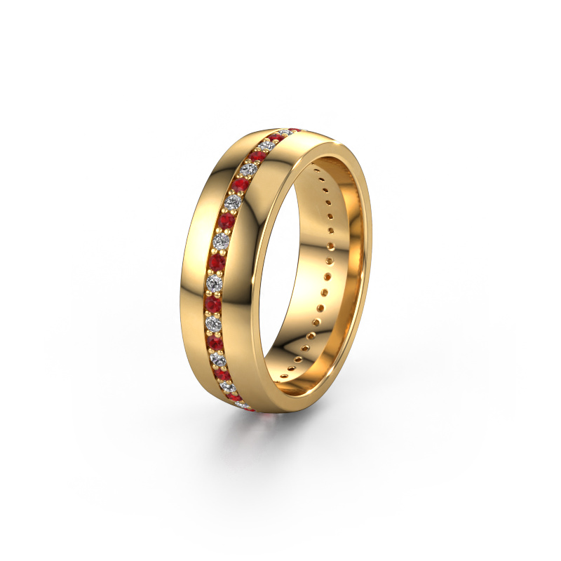Image of Weddings ring WH0103L26BP 585 gold ±6x2 mm Ruby 1.3 mm