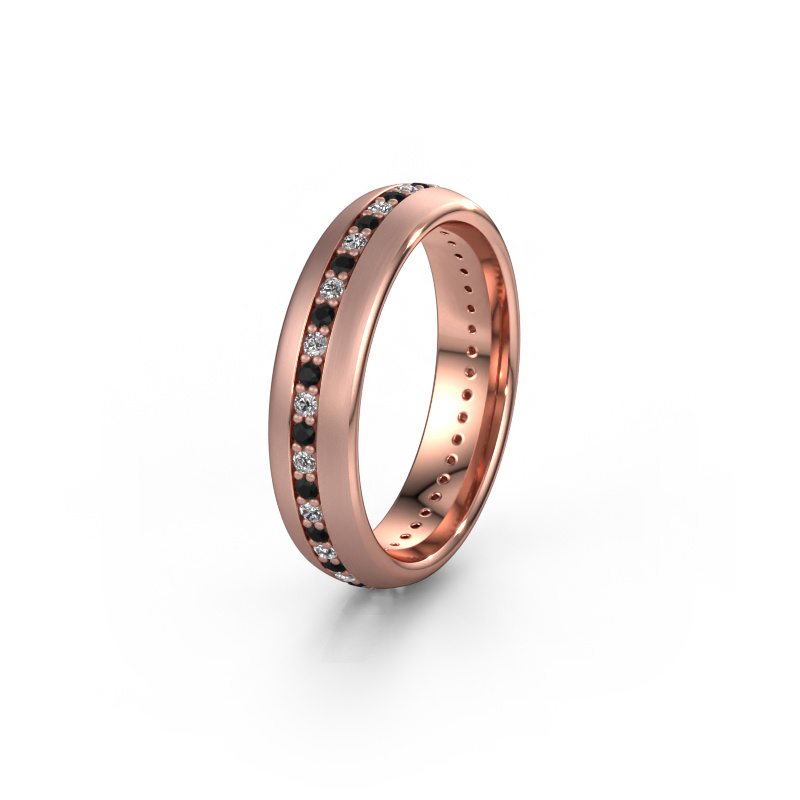 Afbeelding van Vriendschapsring WH0103L35BM 585 rosé goud ±5x2 mm Zwarte diamant 0.484 crt