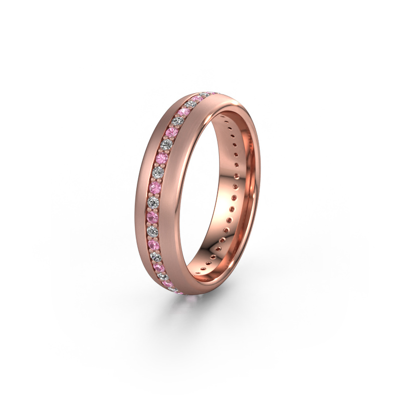 Bild von Freundschaftsring WH0103L35BM 585 Roségold ±5x2 mm Pink Saphir 1.3 mm
