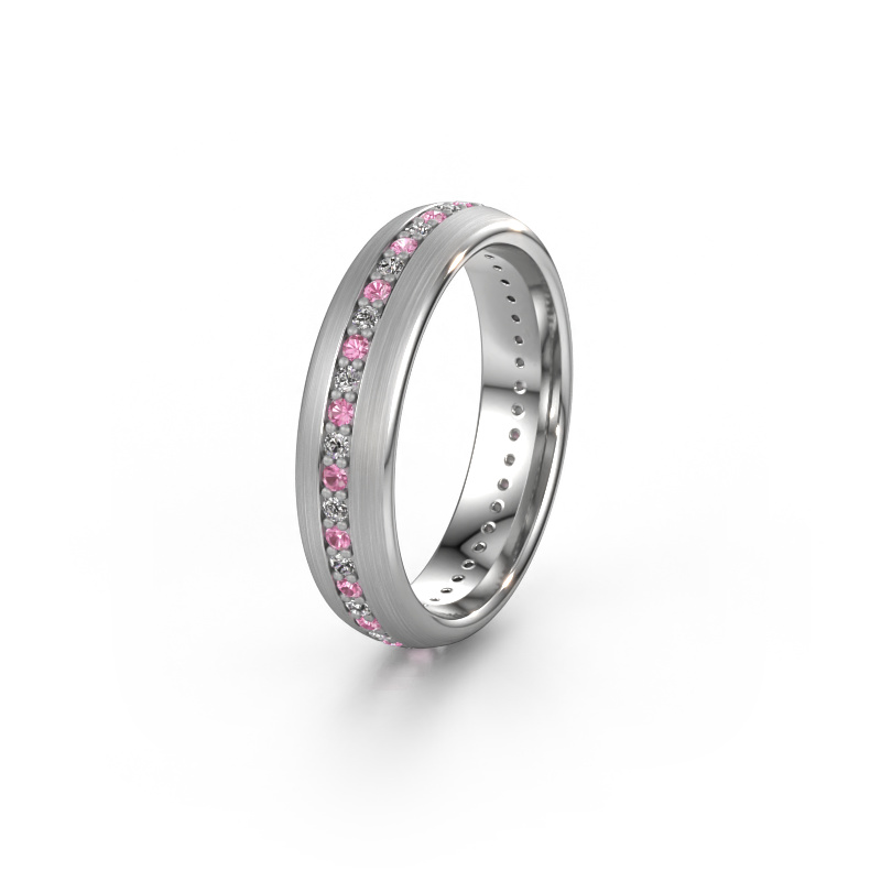 Image de Bague d'amitié WH0103L35BM 585 or blanc ±5x2 mm Saphir rose 1.3 mm