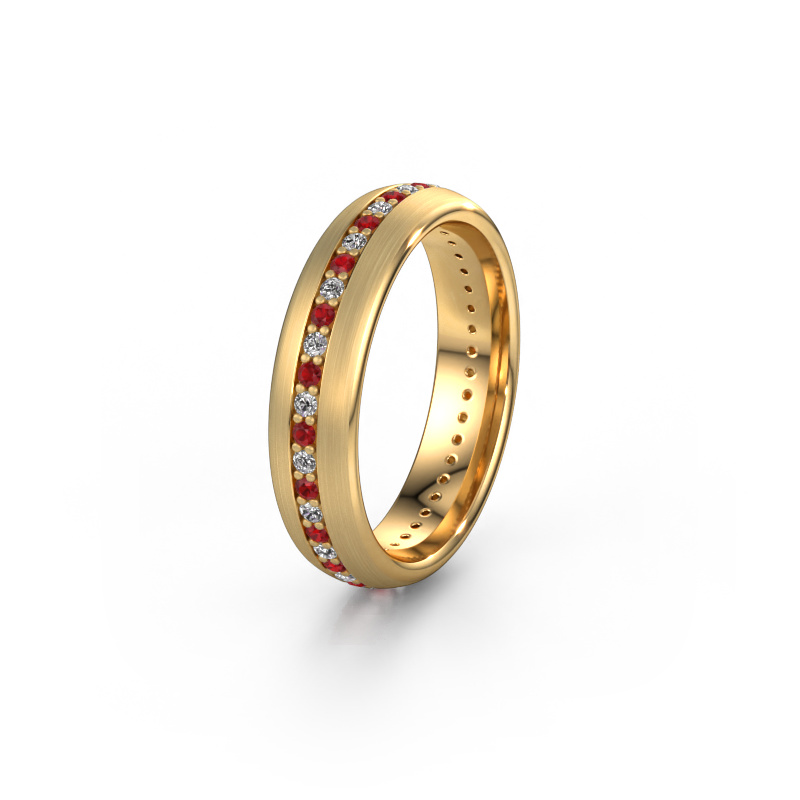 Image of Friendship ring WH0103L35BM 585 gold ±0.20x0.08 in Ruby 1.3 mm