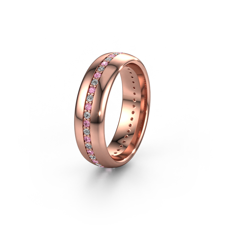 Bild von Ehering WH0103L36BP 585 Roségold ±6x2 mm Pink Saphir 1.3 mm