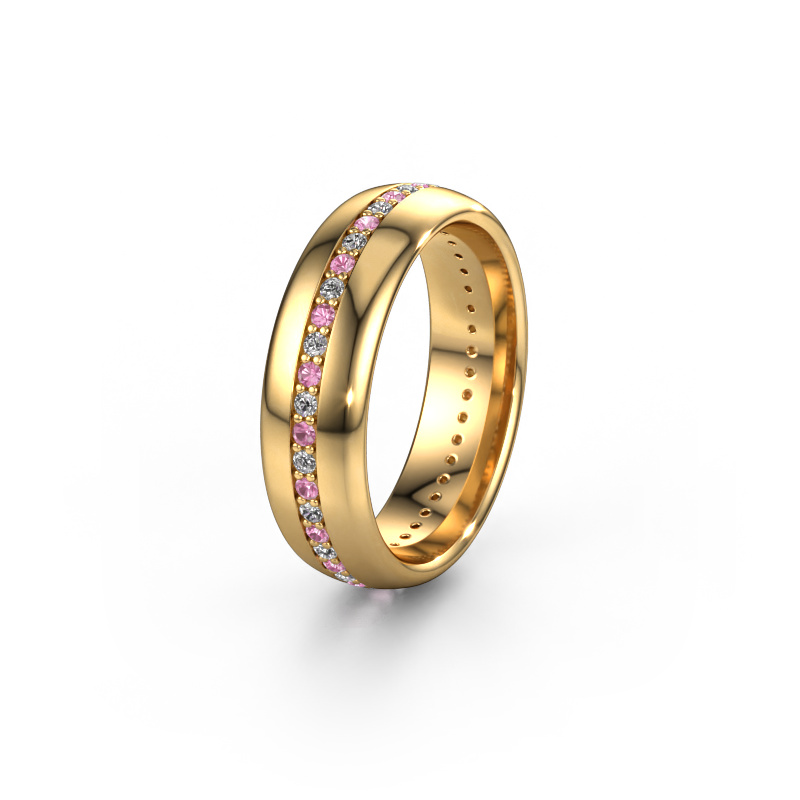 Bild von Ehering WH0103L36BP 585 Gold ±6x2 mm Pink Saphir 1.3 mm