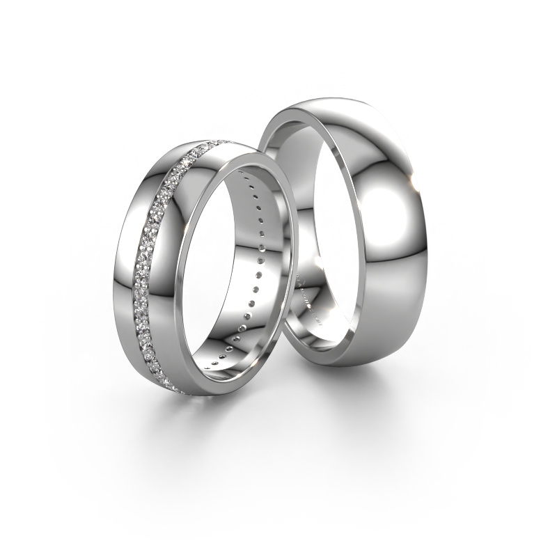 Image de Set Alliances WH0103LM26BP ±6x2 mm 14 Carat or blanc Diamant 0.44 crt