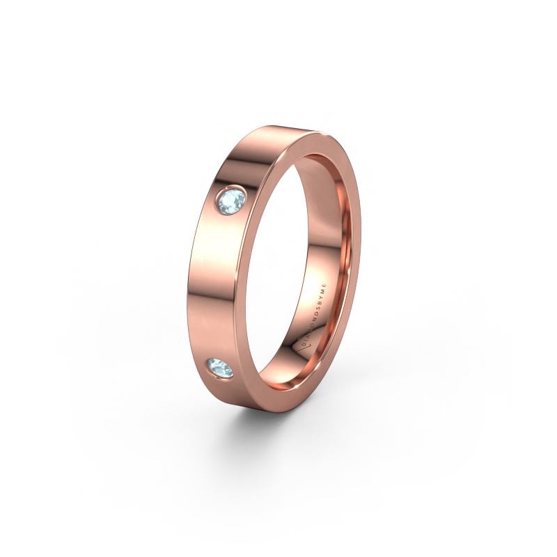 Image of Wedding ring WH0104L14BP 585 rose gold ±0.16x0.08 in Aquamarine 2.2 mm