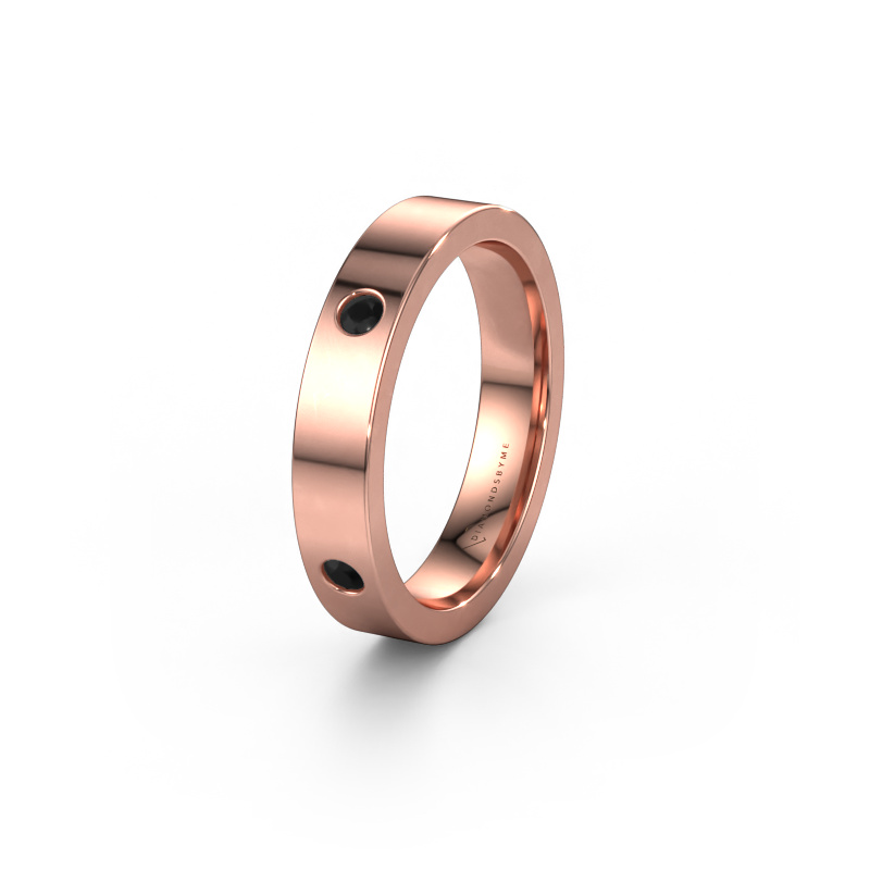 Image of Wedding ring WH0104L14BP 585 rose gold ±0.16x0.08 in Black diamond 0.27 crt