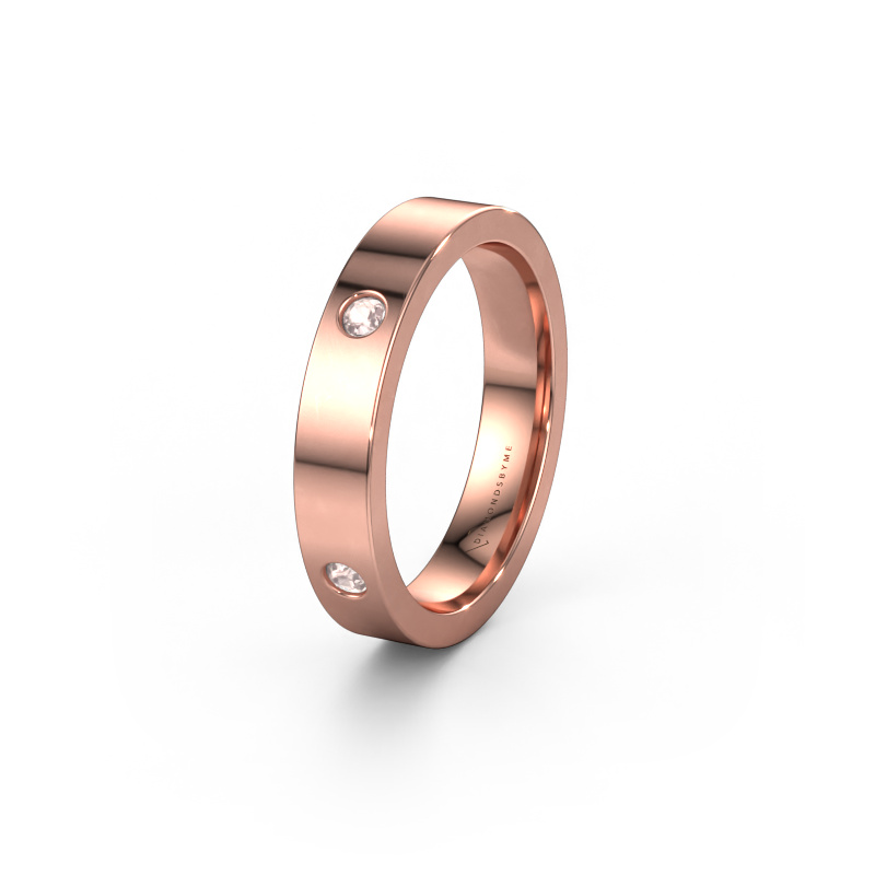 Image of Wedding ring WH0104L14BP 585 rose gold ±0.16x0.08 in Morganite champagne 2.2 mm