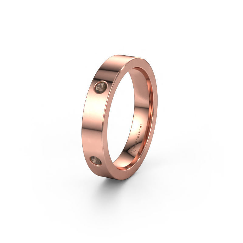 Image of Wedding ring WH0104L14BP 585 rose gold ±0.16x0.08 in Smokey quartz 2.2 mm