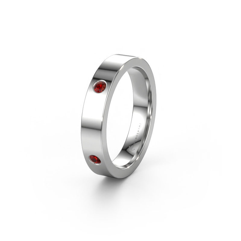 Image of Wedding ring WH0104L14BP 585 white gold ±0.16x0.08 in Garnet 2.2 mm