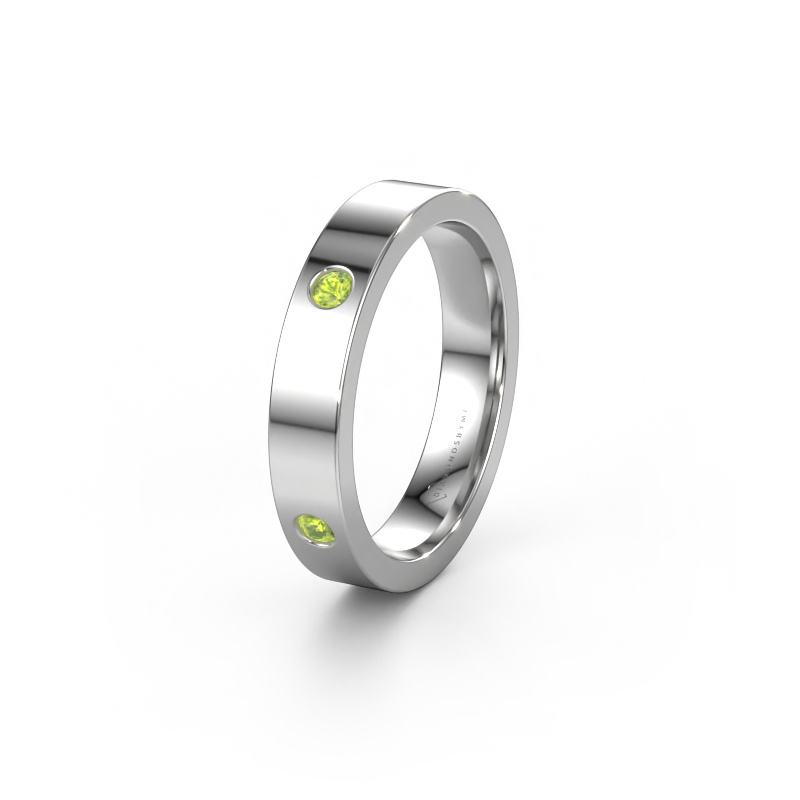 Bild von Ehering WH0104L14BP 585 Weißgold ±4x2 mm Peridot 2.2 mm