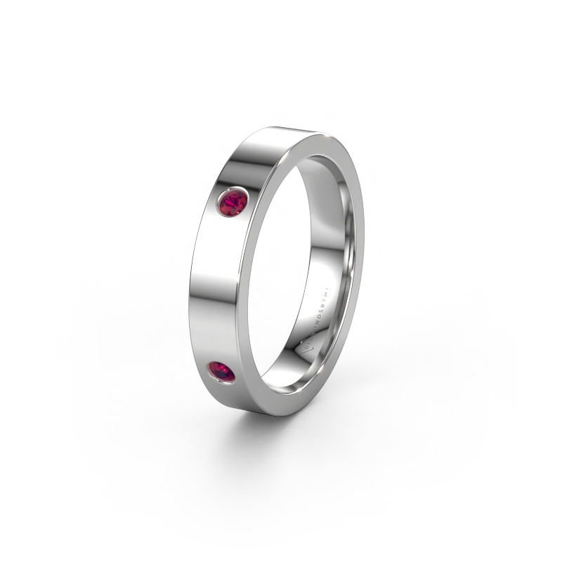 Image of Wedding ring WH0104L14BP 585 white gold ±0.16x0.08 in Rhodolite 2.2 mm